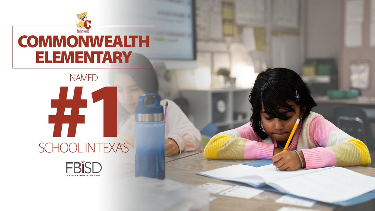 Fort Bend ISD (@fortbendisd) on Twitter photo A <a href="/FortBendISD/">Fort Bend ISD</a> elementary school clinches the top spot in the state!! <a href="/childrenatrisk/">CHILDREN AT RISK</a> ranked <a href="/CWE_Cougars/">Commonwealth Elementary</a> No. 1 in Texas for the 2022-23 school year based on student achievement, school performance and student growth. bit.ly/42apGi2 A <a href="/FortBendISD/">Fort Bend ISD</a> elementary school clinches the top spot in the state!! <a href="/childrenatrisk/">CHILDREN AT RISK</a> ranked <a href="/CWE_Cougars/">Commonwealth Elementary</a> No. 1 in Texas for the 2022-23 school year based on student achievement, school performance and student growth. bit.ly/42apGi2