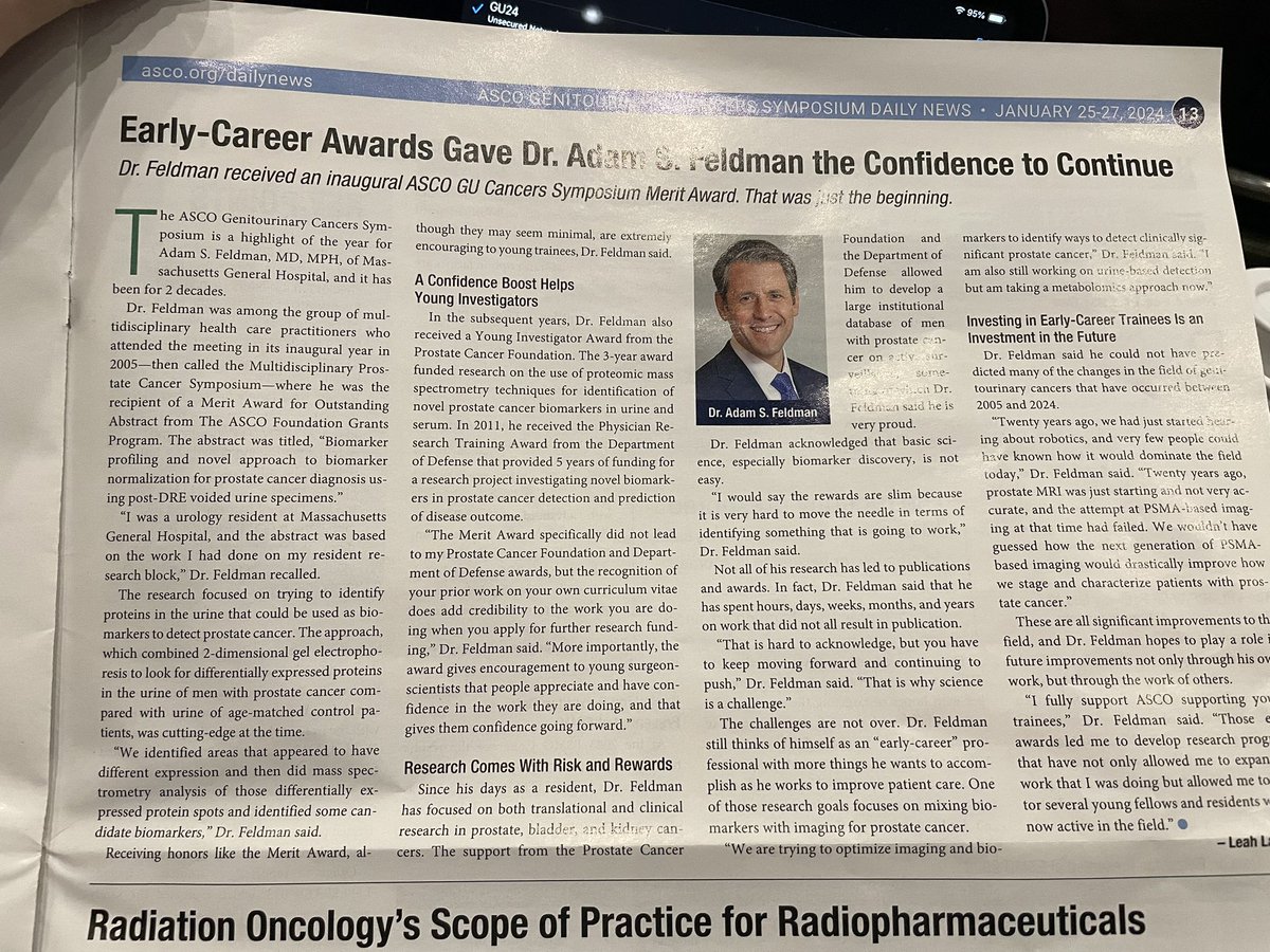 Brian F. Chapin (@chapinmd) on Twitter photo At the 20th anniversary of <a href="/ASCO/">ASCO</a> GU symposium #GU24 and see:
<a href="/AFeldmanMD/">Adam Feldman</a> highlighted for his Merit award when a <a href="/MGHUrology/">MGH Urology</a> resident in 2005! Congrats Adam!
A stellar role model for us as residents, keeping the research mission strong. At the 20th anniversary of <a href="/ASCO/">ASCO</a> GU symposium #GU24 and see:
<a href="/AFeldmanMD/">Adam Feldman</a> highlighted for his Merit award when a <a href="/MGHUrology/">MGH Urology</a> resident in 2005! Congrats Adam!
A stellar role model for us as residents, keeping the research mission strong.