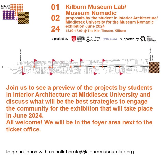 Join us to preview projects by students in #InteriorArchitecture at <a href="/MiddlesexUni/">Middlesex University</a>  <a href="/InteriorsMDX/">Interior Architecture + Design at MDX</a>  and discuss what will be the best strategies to engage the community for the exhibition in June 2024. 1st of February 2024 from 3 to 5 pm <a href="/KilnTheatre/">Kiln Theatre</a>   All welcome!