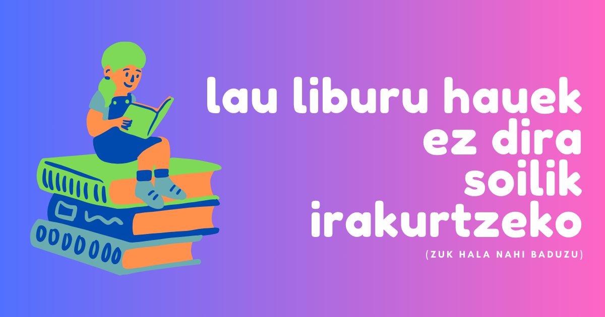 👁 Nork esan zuen liburuek irakurtzeko soilik balio dutela? Begikoren bilduman beste gauza batzuetarako ere balio duten liburu batzuk topatu ditugu: begiko.com/albisteak/actu…