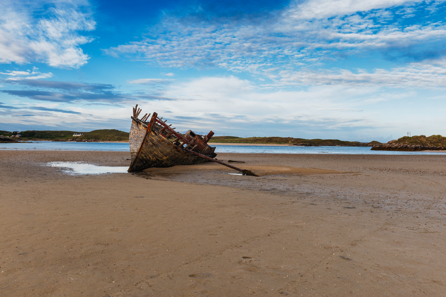 The Cara Na Mara, Bunbeg, County Donegal, Ireland, Wild Atlantic Way!💚🇮🇪☘️'Bad Eddie's' boat was stranded in 1970!