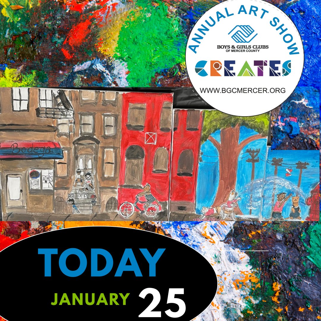 Today's the day!  Annual Art Show is 6:00-8:00 pm, stop by our Club at 1040 Spruce St, Lawrenceville NJ anytime 
Exeperience works of youth art inspired by 'The Joy in Our Stories'!
Light refreshments will be served. Join us! #youthart #freeevent #experiencejoy #flyhigher