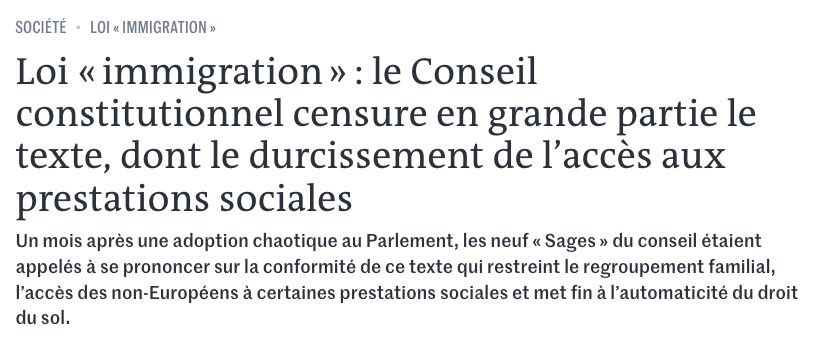 benoithamon's tweet image. 32 articles sur 86 de la #LoiImmigration censurés par le #ConseilConstitutionnel. C’est un moindre mal. Reste un vote qui avait validé une idéologie d’extrême droite. Restent les dégâts de plusieurs mois d’une surenchère hystérique et xénophobe. Restons mobilisés pour le retrait.