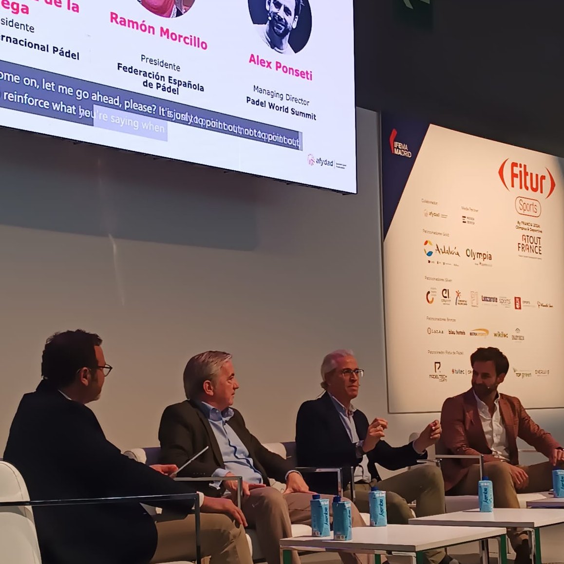 AFYDAD (@afydad) on Twitter photo Última sesión de la segunda jornada de #Fitursports. Vamos a hablar de pádel y turismo, un binomio de futuro. Lo hacemos junto a:
🎾Andrés de la Dehesa, <a href="/AFYDAD/">AFYDAD</a>
🎾Jorge Gómez de la Vega, <a href="/clusterpadel/">International Padel Cluster (CIP)</a>
🎾AlexPonseti, <a href="/PadelSummit/">Padel World Summit</a>
🎾Ramón Morcillo, <a href="/EspanolaPadel/">Federación Española de Pádel</a>
#FITUR2024 Última sesión de la segunda jornada de #Fitursports. Vamos a hablar de pádel y turismo, un binomio de futuro. Lo hacemos junto a:
🎾Andrés de la Dehesa, <a href="/AFYDAD/">AFYDAD</a>
🎾Jorge Gómez de la Vega, <a href="/clusterpadel/">International Padel Cluster (CIP)</a>
🎾AlexPonseti, <a href="/PadelSummit/">Padel World Summit</a>
🎾Ramón Morcillo, <a href="/EspanolaPadel/">Federación Española de Pádel</a>
#FITUR2024
