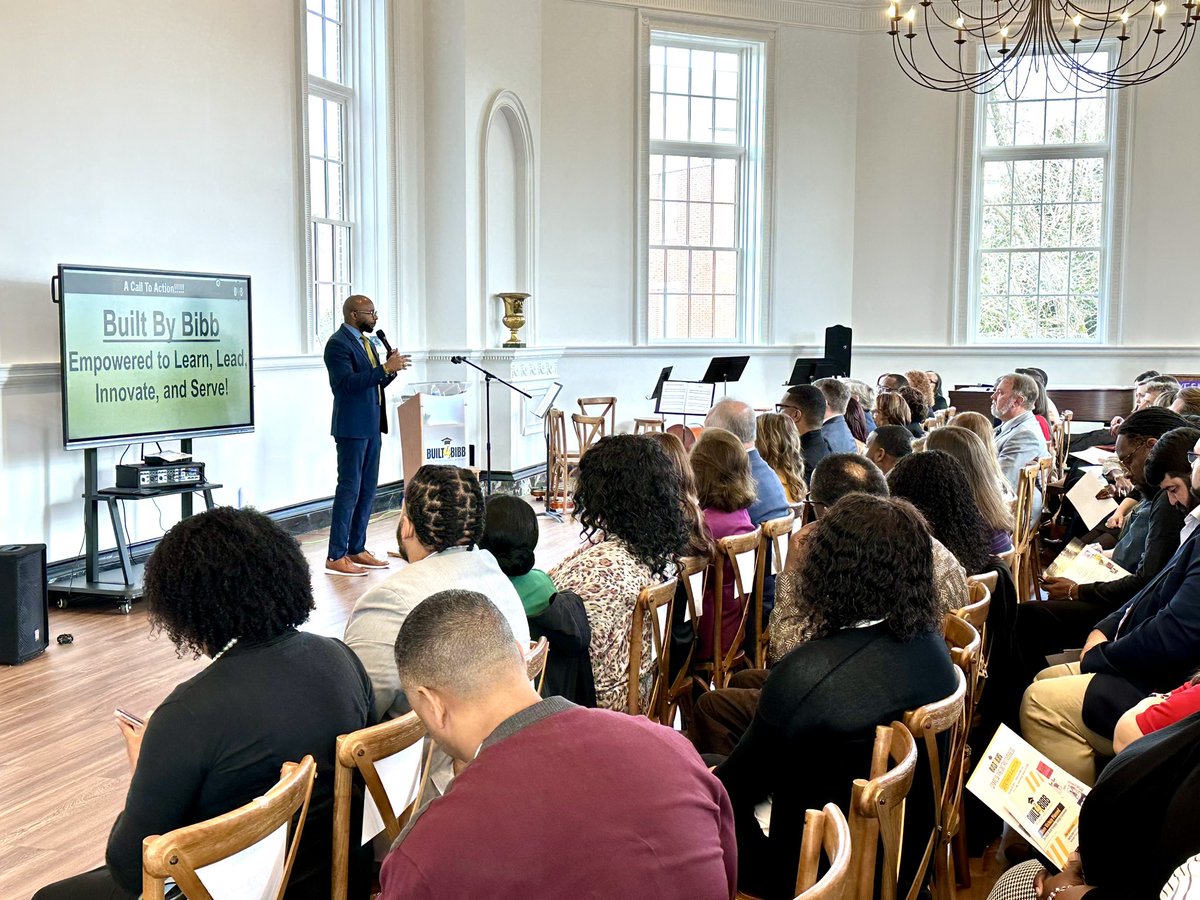 BibbSchools's tweet photo. Dr. Sims: My Call to Action for community is to join #Together with BCSD to co-create a path for students to be #BuiltByBibb! #Built4Bibb #2gether4Action #MoreVictoryPlannedTogether https://t.co/haOA5Ixpp8