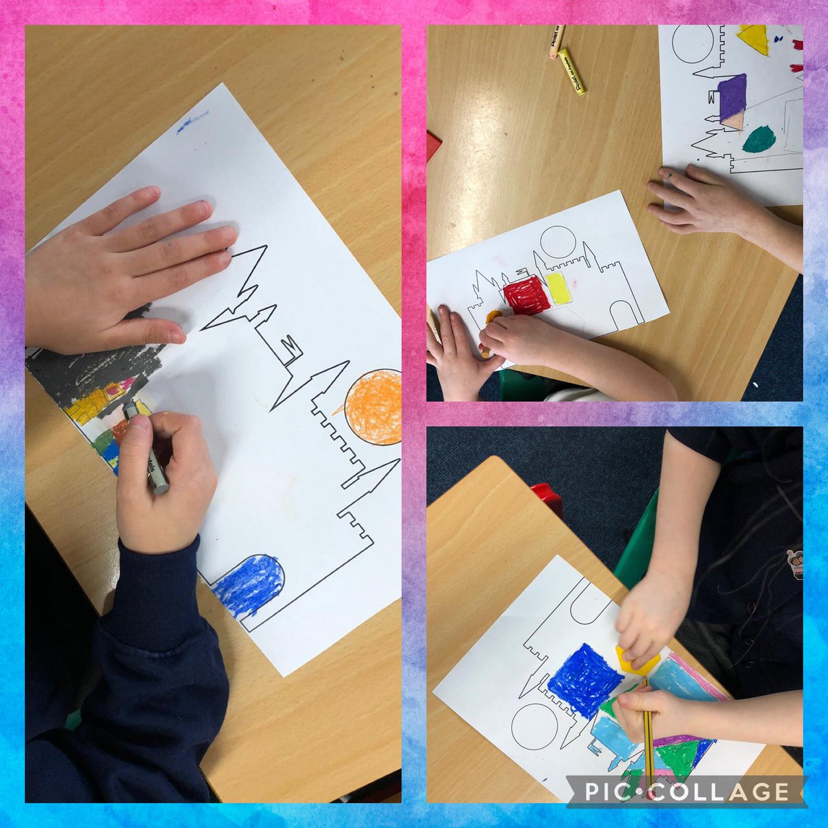 BranstonInfant1's tweet photo. In Craft Club this week we looked at Castle in the Sun by Paul Klee. The children enjoyed creating their own versions using oil pastels 🎨🏰☀️#CraftClub #ExtraCurricular #ExploringArtists https://t.co/Ko338r5Nlx