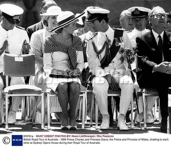 25 January 1988: Prince Charles and Princess Diana arrive in Sydney, Australia  for the Bicentenary celebrations