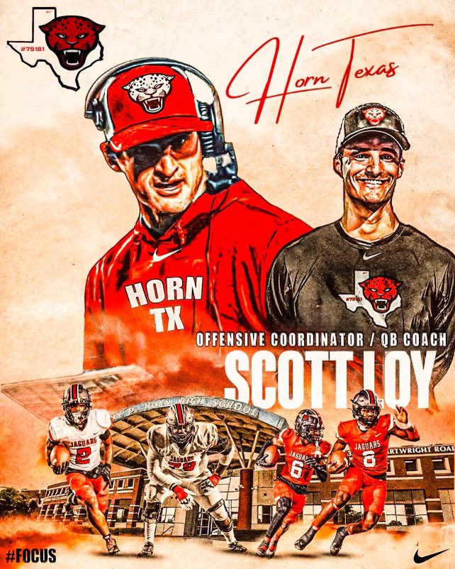 Welcome <a href="/CoachLoy_/">Scott Loy</a> to Horn,TX…We are to have you dialing it up for <a href="/HornJagsRecruit/">Horn Jags Football</a>. Can’t wait to get you here on campus so we can get to work. #FOCUS