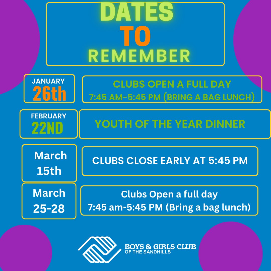 We'll be open a full day this Friday (tomorrow) from 7:45 to 5:45.  Bring a bag lunch.
#openallday #greatfuturesstarthere💙 #SharePost