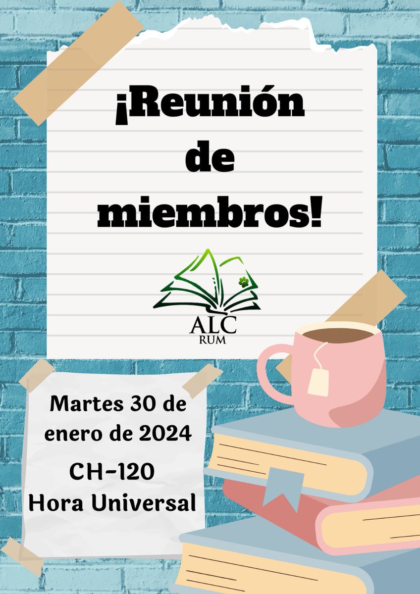 ¡¡Saludos!! Ya tenemos fecha para nuestra primera reunión del semestre, el martes 30 de enero en CH-120. 

Recuerden que estaremos discutiendo las lecturas de Irene Vallejo (se encuentran en el chat de Whatsapp)

¡Esperamos poder verles!