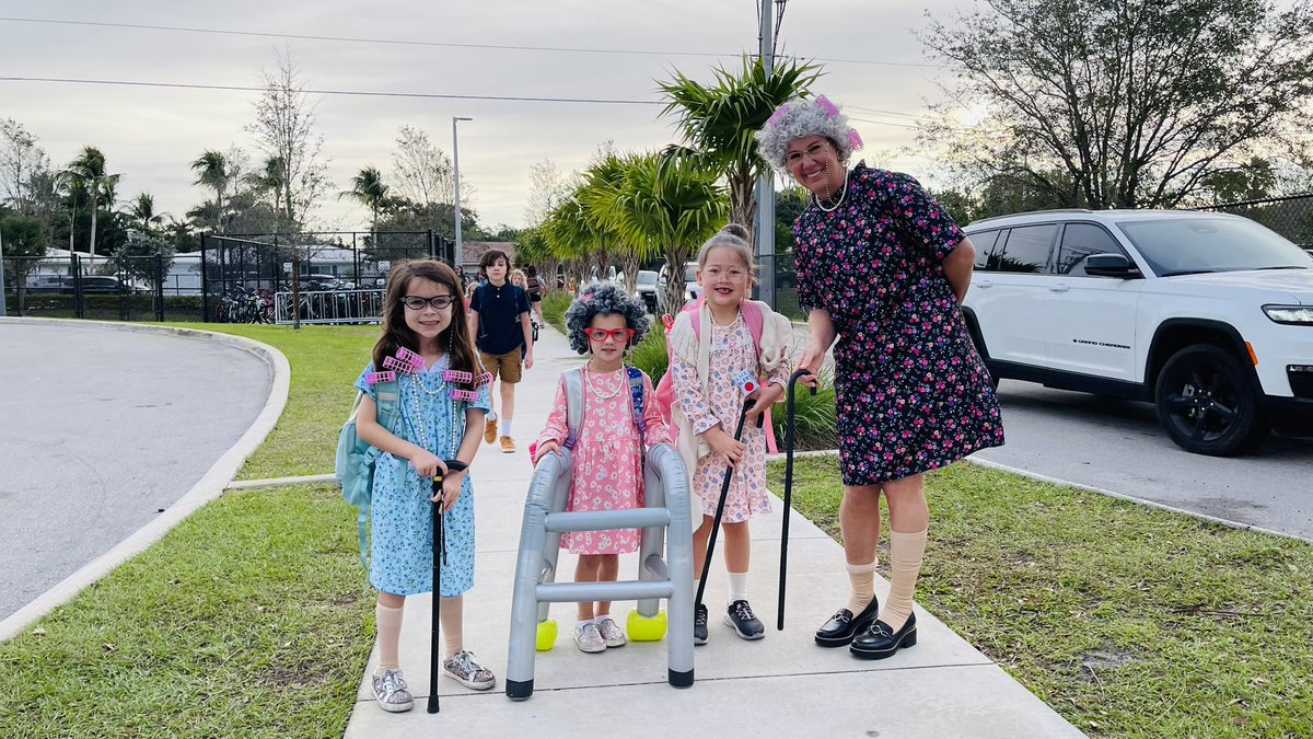 Celebrating 100th day of school with 100 years old Principal and students!! <a href="/Principal_Holly/">Nancy Holly</a> <a href="/AMSMarlins/">Addison Mizner School</a> <a href="/DlugosShantel/">Shantel Dlugos</a> <a href="/pbcsd/">The School District of Palm Beach County</a> #FY24 #OneTeamOneDream