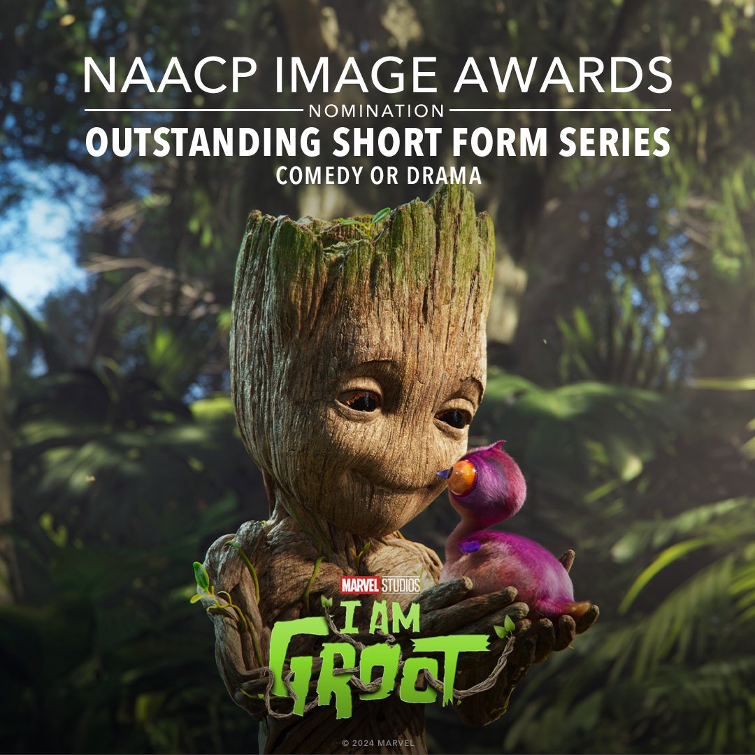 Congratulations to Marvel Studios’ #IAmGroot on their NAACP Image Awards nomination for Outstanding Short Form Series (Comedy or Drama)! #NAACPImageAwards