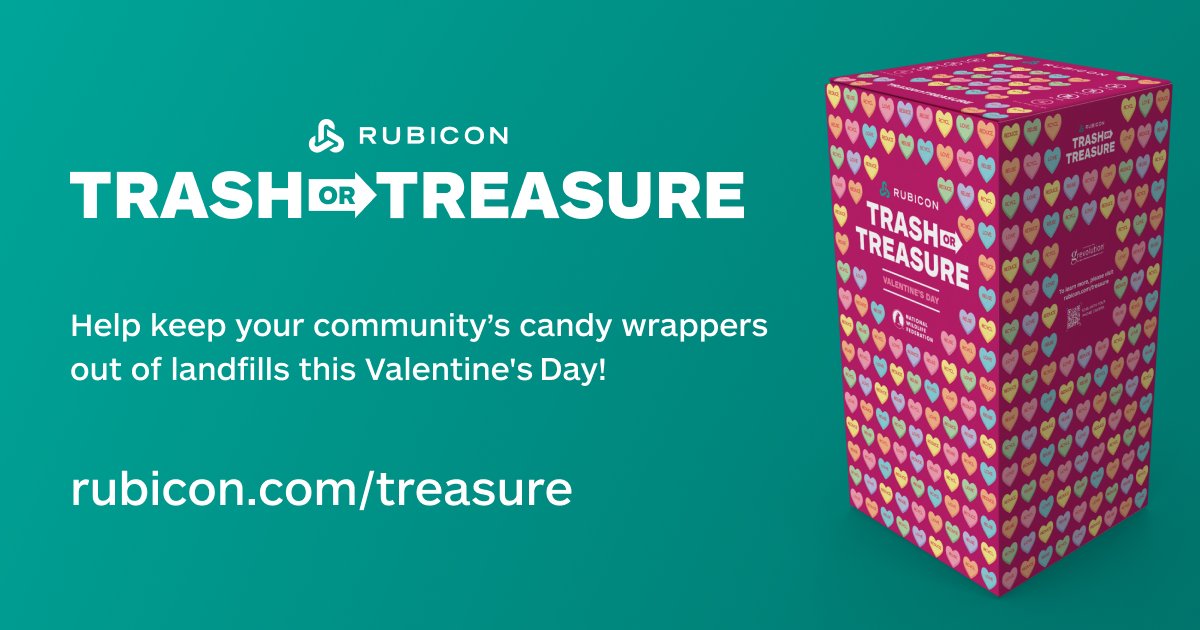 Campus Race to Zero Waste (@campusrace2zero) on Twitter photo Reduce your campus waste this Valentine’s Day, by recycling candy wrappers through <a href="/Rubicon/">Rubicon</a> #TrashOrTreasure Valentine's Day campaign!💕 Schools, colleges, communities orgs & businesses are invited to order a free recycling box. Learn more rubicon.com/trash-or-treas… #Recycling <a href="/NWF/">National Wildlife Federation</a> Reduce your campus waste this Valentine’s Day, by recycling candy wrappers through <a href="/Rubicon/">Rubicon</a> #TrashOrTreasure Valentine's Day campaign!💕 Schools, colleges, communities orgs & businesses are invited to order a free recycling box. Learn more rubicon.com/trash-or-treas… #Recycling <a href="/NWF/">National Wildlife Federation</a>