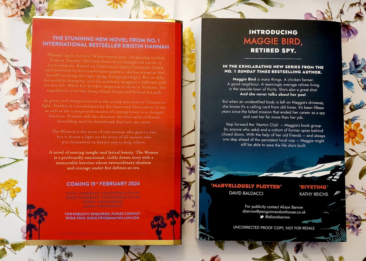 judefire33's tweet photo. Who wants a #Giveaway? Well I have two #Proofs up for grabs....
#TheWomen by #KrtisinHannah &amp; #TheSpyCoast by #TessGerritsen 

To enter to win BOTH ...
📚 Follow me, like &amp; RT this tweet
📚 Comment #JudesGiveaway 
📚UK Only sorry
📚Closes Monday 20.1.2024 at Midday https://t.co/77w1MSfqOR