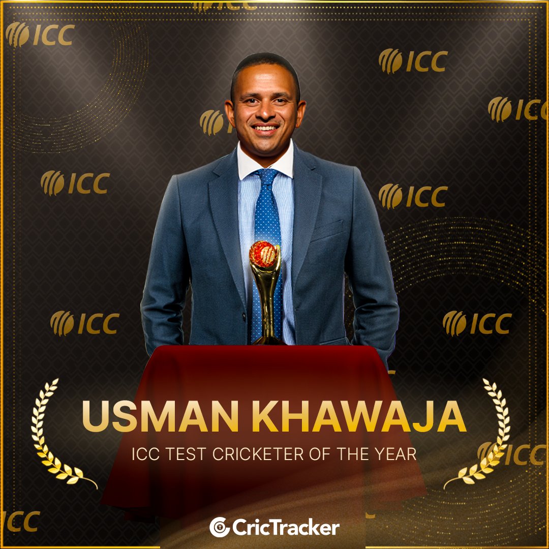 Usman Khawaja from Australia won the ICC MEN'S TEST CRICKETER OF THE YEAR AWARD 2023 !!!
#ICCAwards