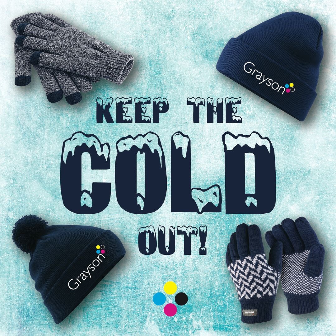 GraysonPrint's tweet photo. I'm sure we are all feeling the cold this January  ☃️ 

Keep the cold out with our winter warmers!
Our winter essentials range can be found here: https://t.co/D1QEvGXZSH 

All products are fully customisable, if you'd like more information, contact us on: sales@graysonprint.com https://t.co/Dn6JC4RL8z