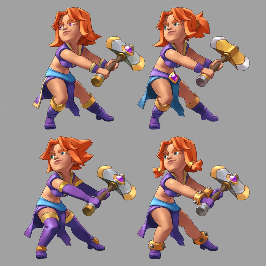 ClashRoyale's tweet photo. Check out the art concepts for the Valkyrie Evolution!

Which one is your favorite? https://t.co/efvi3lHVNm