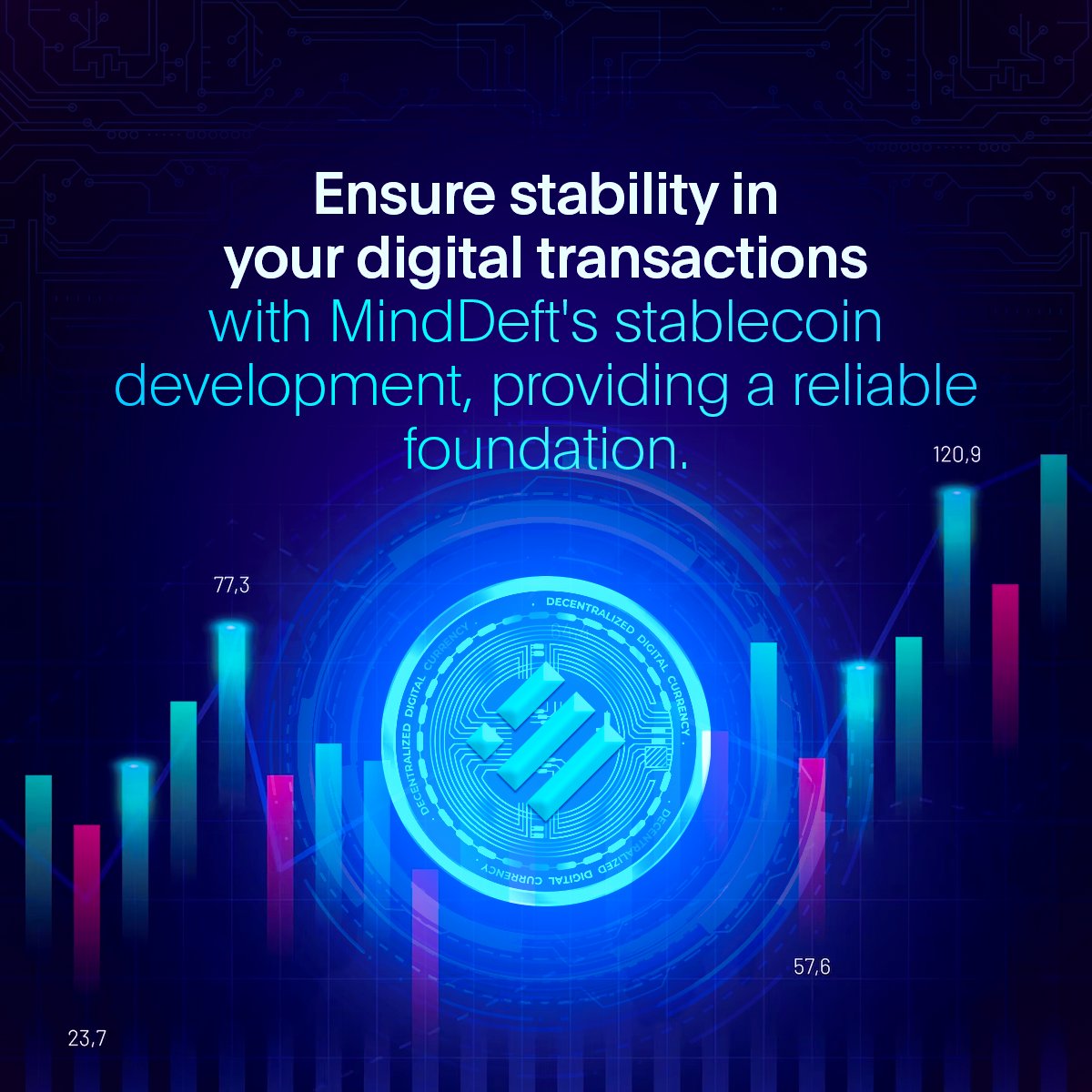 Minddeft's tweet image. Navigate the crypto space with confidence! ⚖️ Ensure stability in your digital transactions with MindDeft&apos;s stablecoin development, crafting a reliable foundation for your financial ventures.

#StablecoinDevelopment #FinancialSecurity #MindDeftCrypto