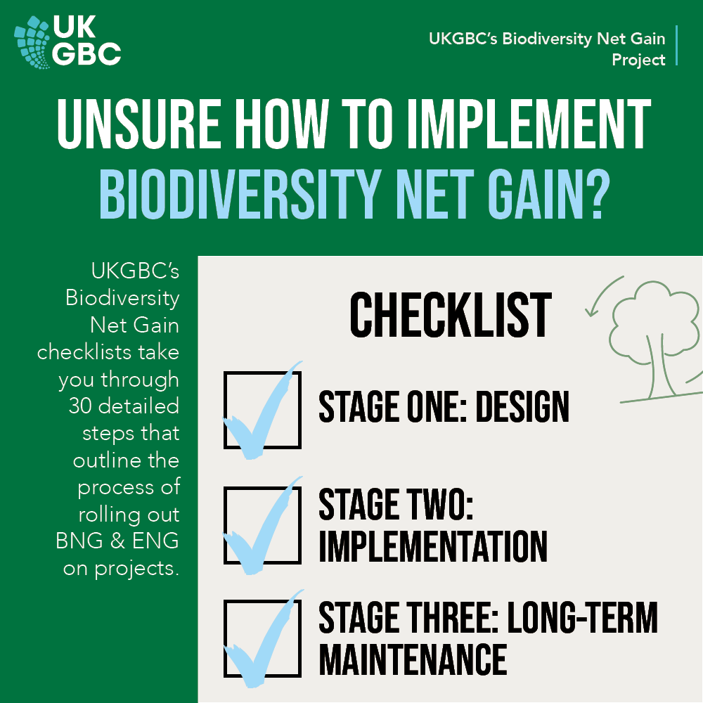 🦗Are you unsure how to meet new Biodiversity Net Gain requirements? UKGBC’s BNG Checklists are there to guide all stakeholders on a project through the different steps they need to take to ensure new policy legislation is met. 📃 ukgbc.org/resources/biod…