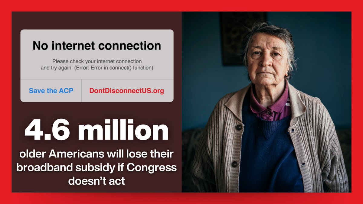 1 in 6 households will be notified today that the #ACP is ending as early as April, so join us in calling Congress to say #DontDisconnectUS.

📞 Learn how to take action: dontdisconnectus.org.