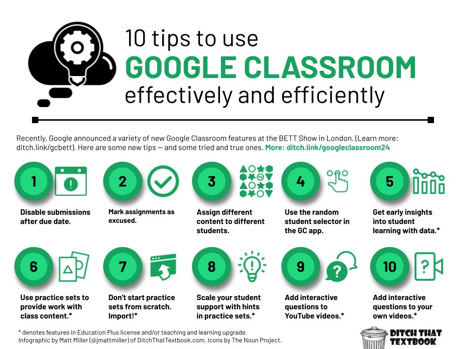 Google has dropped some new features for #GoogleClassroom at #Bett2024 and #FETC!

So ... here are 10 Google Classroom tips: some brand new ones and some that'll make you say 'why didn't anyone teach me that?!?' #googleedu 

See dozens of Google Classroom tips in our post:…