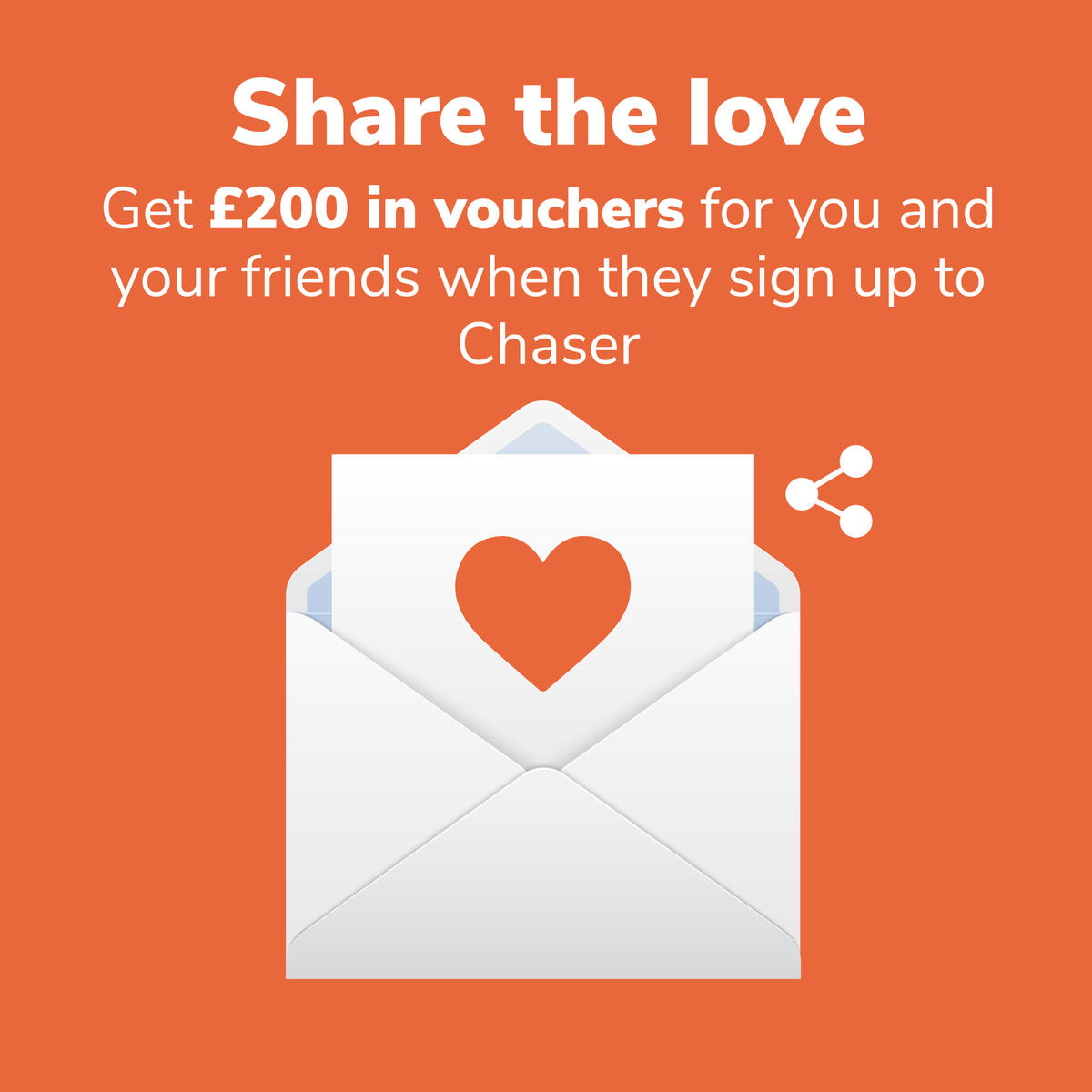 chaser_hq's tweet photo. 💌 Share the love this Valentine's Day 💌
Refer a friend to Chaser, and you both get £100* in vouchers 🎁✨
Get your link here 👇
https://t.co/AQGDcyquRY 
*or equivalent in your currency. T&amp;Cs apply.
#valentinesdaypromo #sharethelove #referralrewards #valentinesday https://t.co/AE5kV49m1C