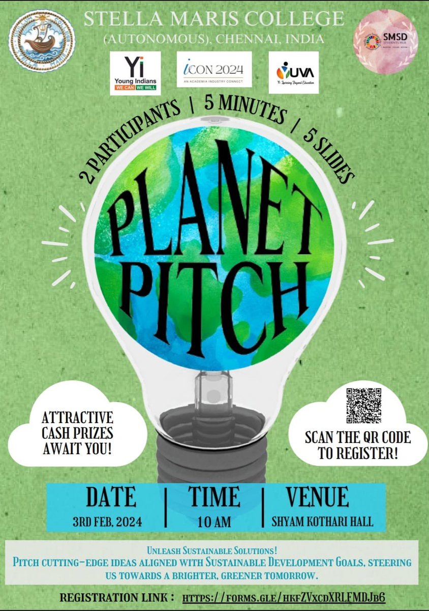 With just 5 mins &amp; 5 slides, witness the power of ideas that resonate with the United Nations’ SDGs, this event will witness the future of entrepreneurship, where every pitch has the potential to shape a better tomorrow. 

To register: forms.gle/hkfZVxcdXRLFMD…
