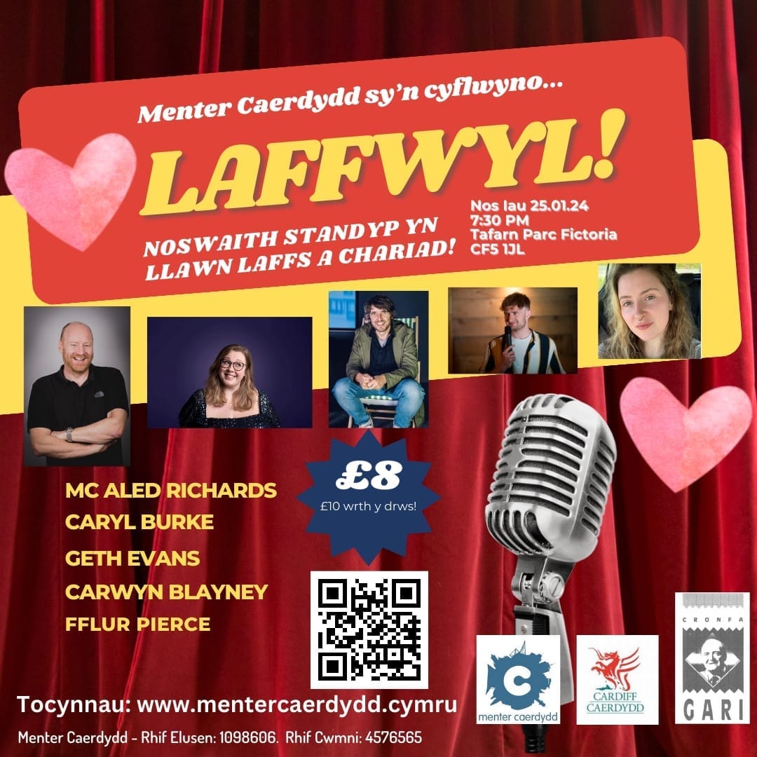 MenterCaerdydd's tweet photo. ❤️ Diwrnod Santes Dwynwen Hapus i bawb! Dere i ddathlu yn Laffwyl heno! Prin yw'r tocynnau bellach!
#Laffwyl #CodiCalon #LlondBolOChwerthin #SantesDwynwen #Caerdydd #AgorDyGalon #ParcFictoriaCaerdydd #MenterCaerdydd https://t.co/3Onc71FvmM
