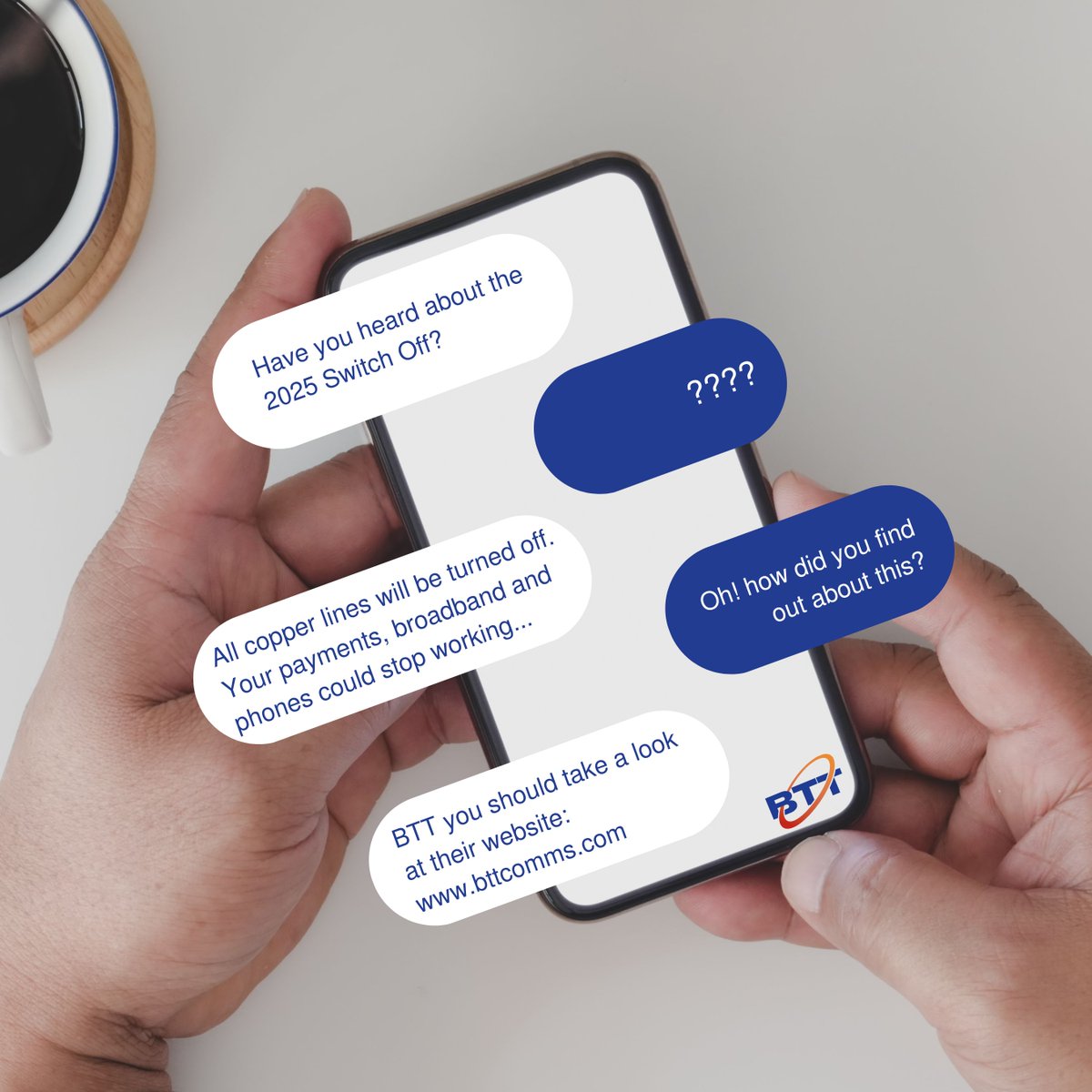 Make sure your friends and fellow businesses are aware and prepared!

Take a look at our website today or give us a call: 

bttcomms.com
0330 222 0330

#isdn #isndswitchoff #fibre #copper #fibreoptic #broadband #connectivity