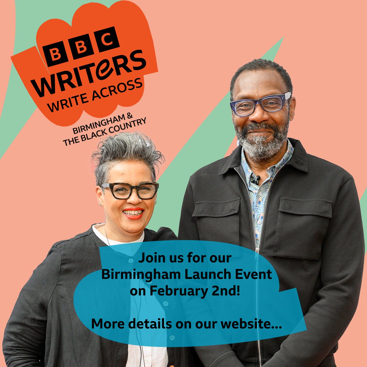 bbcwritersroom's tweet image. Join us and the Write Across Birmingham &amp;amp; the Black Country partners at one of two live launch events:
Fri 2nd Feb @BirminghamRep @uvbirmingham from 6-8.15pm including an In Conversation with @LennyHenry 
Weds 21st Feb @Arena_Theatre Wolverhampton
Details &amp;amp; sign up for your free…