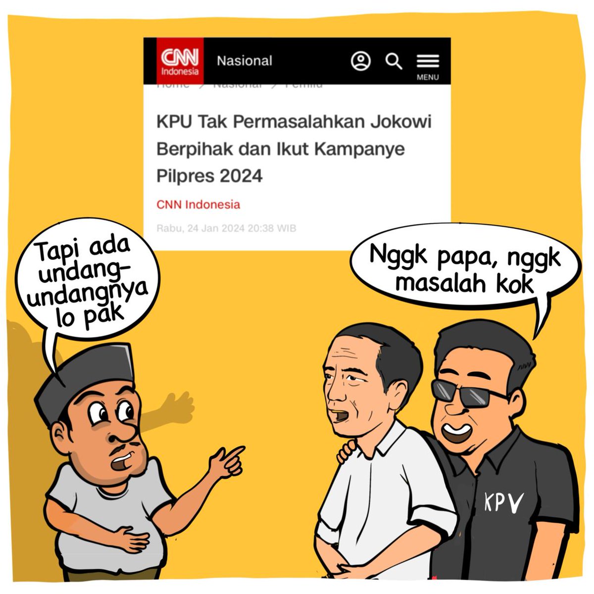 Memangnya siapa kalian berani mengatakan Jokowi salah? Dia tidak harus mundur dari jabatannya untuk kampanyekan anaknya.

Biar pendukung Ganjar-Mahfud aja yang mundur dari jabatannya demi hargai netralitas.