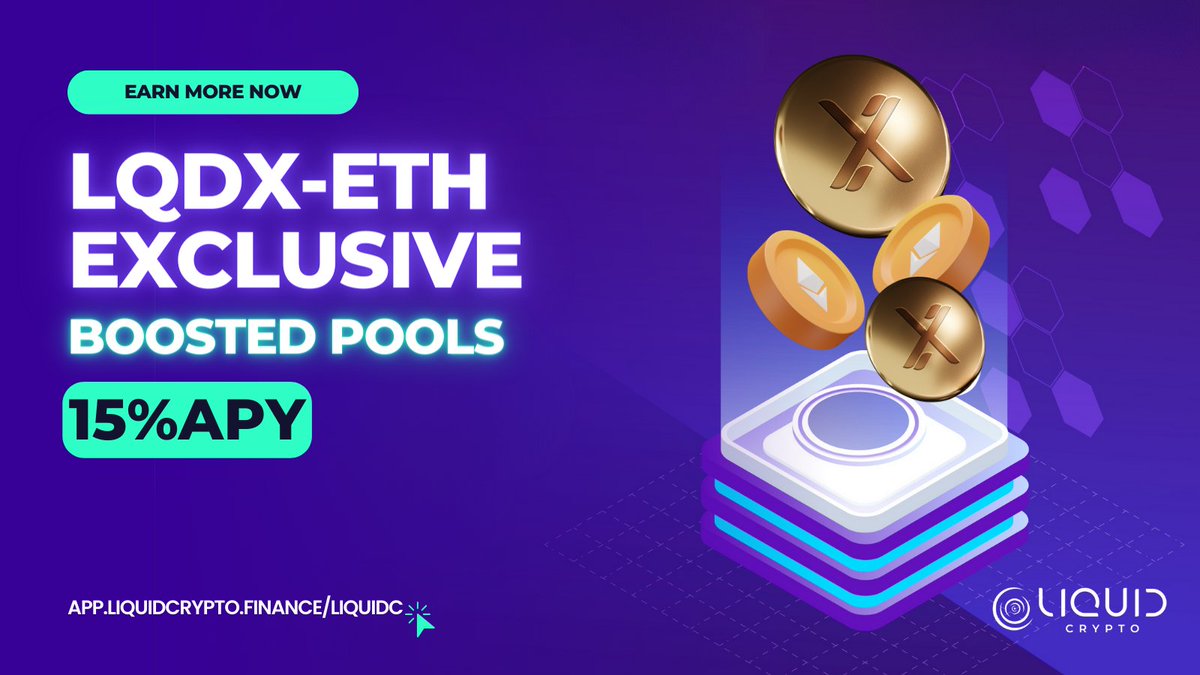 reddex_io's tweet photo. 💸 Increase Your Earning Potential Today!

🚀 Dive into the exclusive boosted pool for LQDX-ETH, offering an incredible 15% APY for a limited time only. 🌟

💰✨Maximize your returns NOW! Limited Time Only.

🔍 Explore the possibilities: https://t.co/3oEpvTrZ4Q

#APY #LiquidPlus #FinancialGrowth #Earntoday #ETH #Ethererum