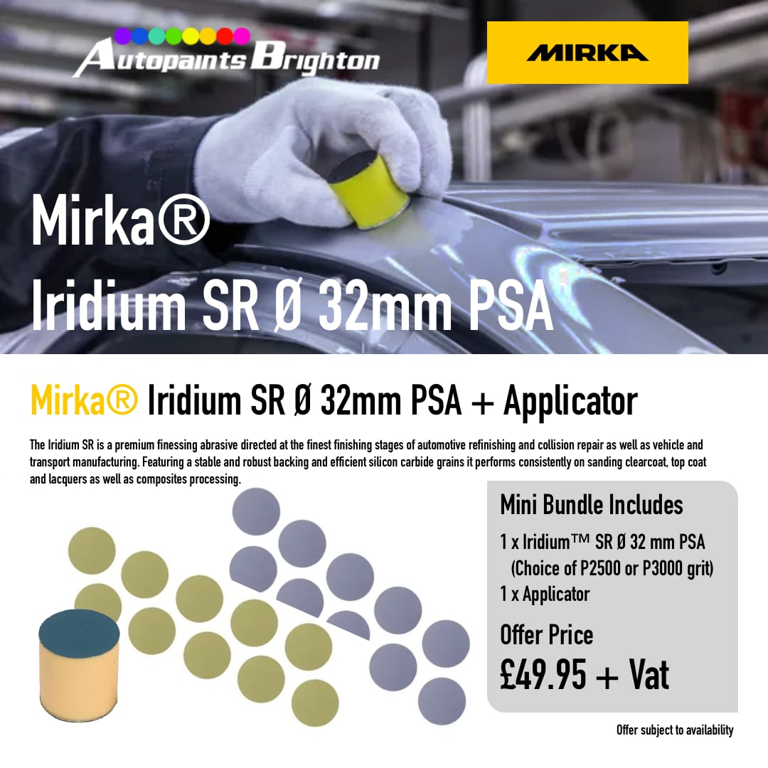autopaints's tweet photo. Check this amazing deal out from the folks @mirkauk !!
the Iridium SR ร 32mm PSA Sheets + Appliator!!
Just ยฃ49.95 plus Vat!!
Choose from P2500 or P3000 grit 100 box!!
Visit https://t.co/N5WCNjaeyi or call 01273326981 now!!
#mirka #carbodyrepair #januarydeal https://t.co/LF1pofFwRK