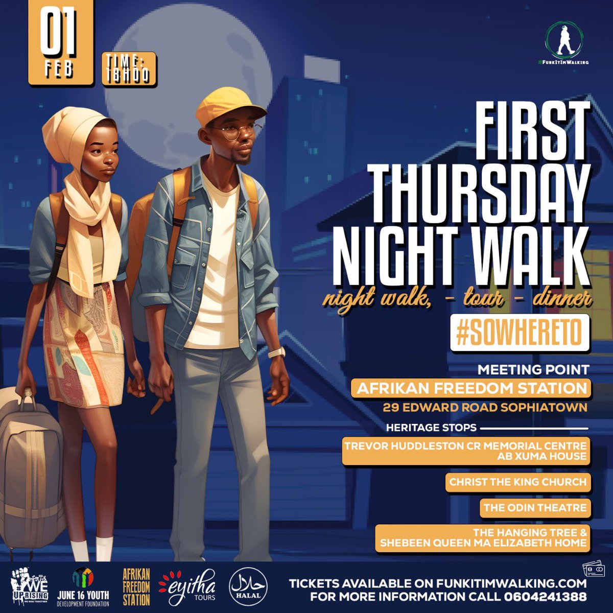 WeUpRisingMove's tweet photo. Come and experience our very first #FirstThursdayNightWalk of 2024 in Sophiatown under the theme #SoWhereTo to commemorate the residents of this vibrant suburb who were forcibly removed to Meadowlands Soweto from February 1955 to 1963 Book your ticket now https://t.co/6E22msruxH https://t.co/yMSwjFm4Ix
