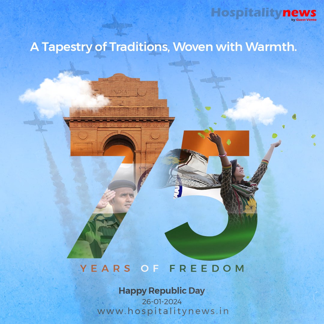 Hospitalitynew5's tweet image. Experience the vibrant tapestry of our traditions, woven with warmth over 75 years of independence. Happy Republic Day!

#75YearsOfIndependence #TraditionsWoven #WarmthAndFreedom #RepublicDayCelebration #VibrantHeritage #ProudToBeIndian #IndiaTourism