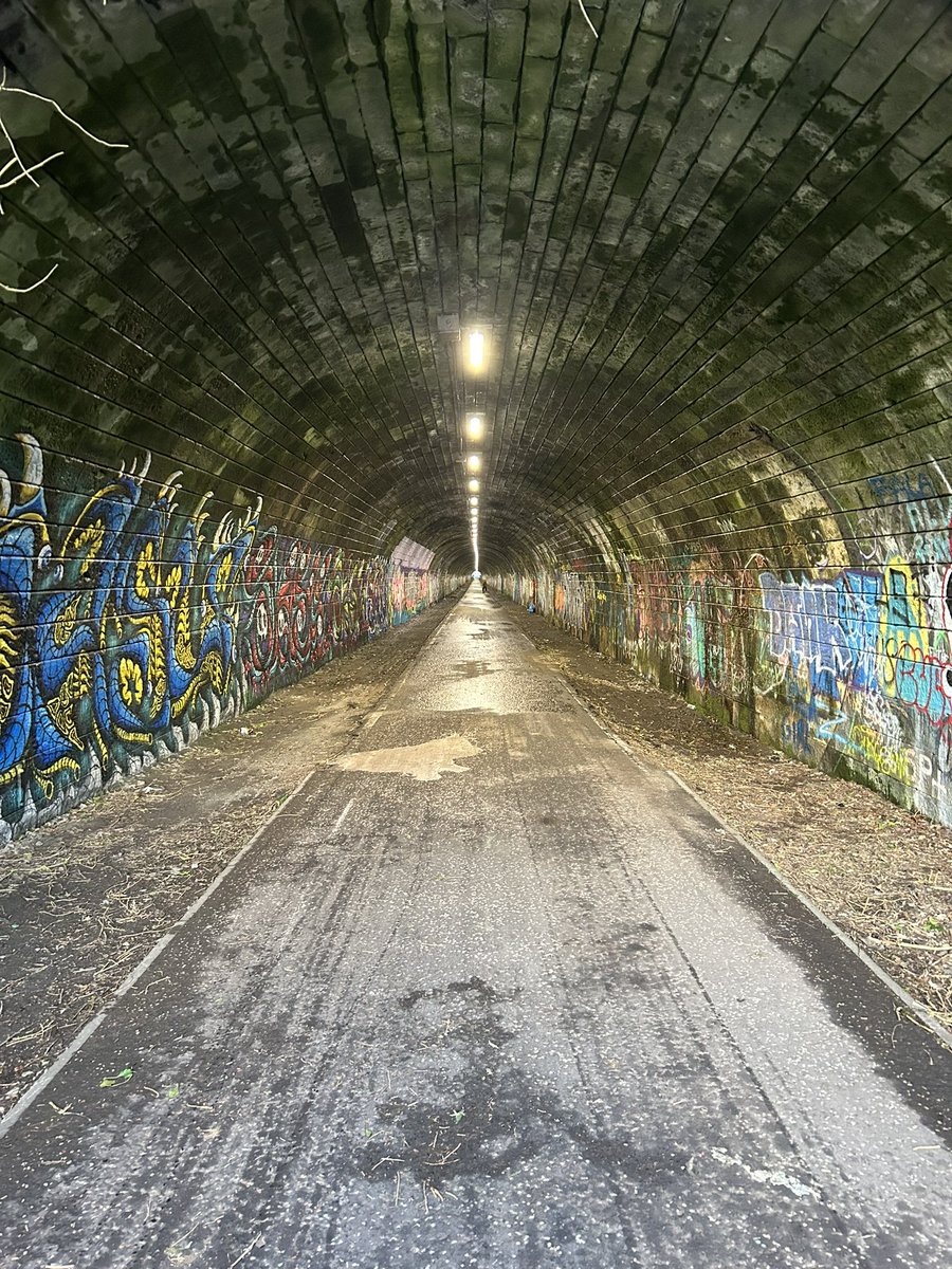 Nice to be back in the Innocent Railway Tunnel today - legs a bit out of practice but never tire of this view from the bottom #JoyfulEdinburghCycling