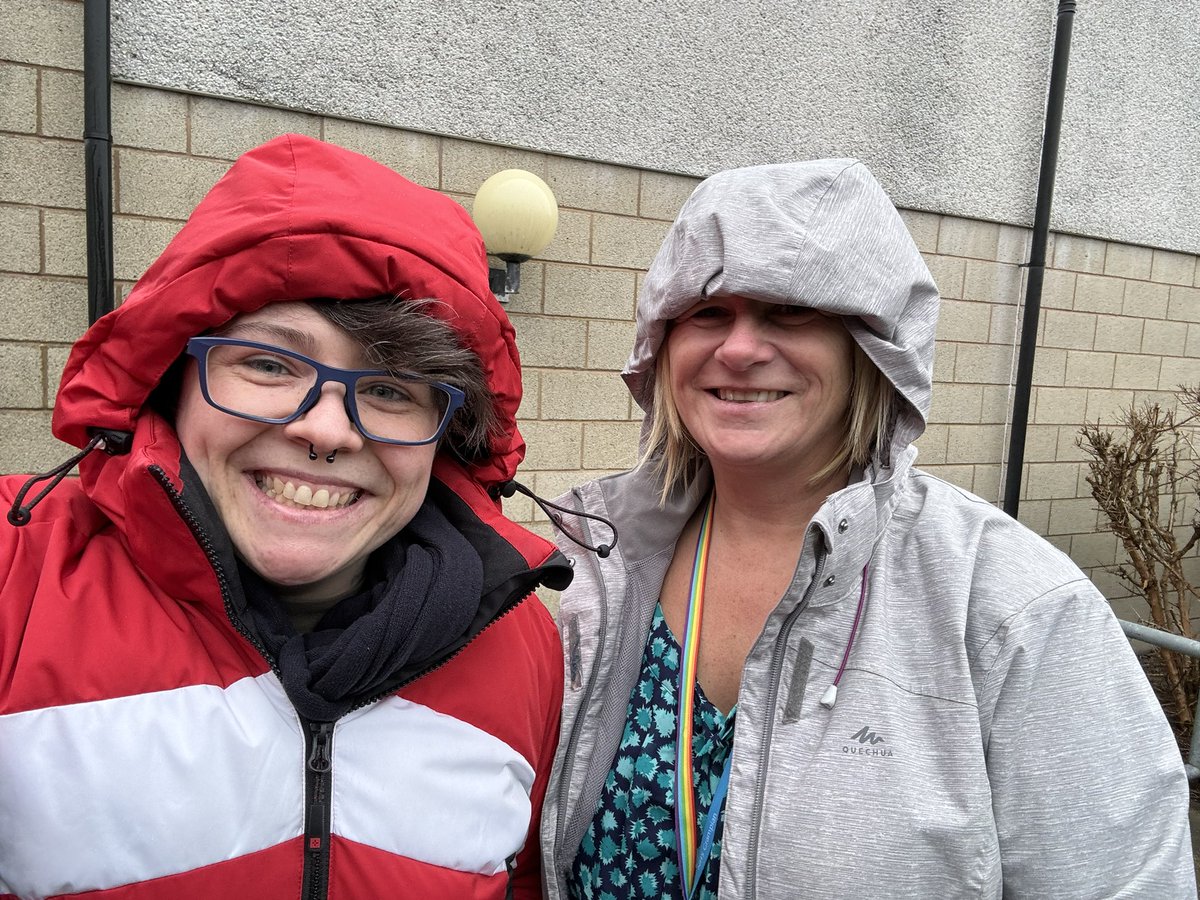 Team “Crack On” braving the weather for our lunchtime walk! @NHSGrampian #NHSGstepforthfor2024