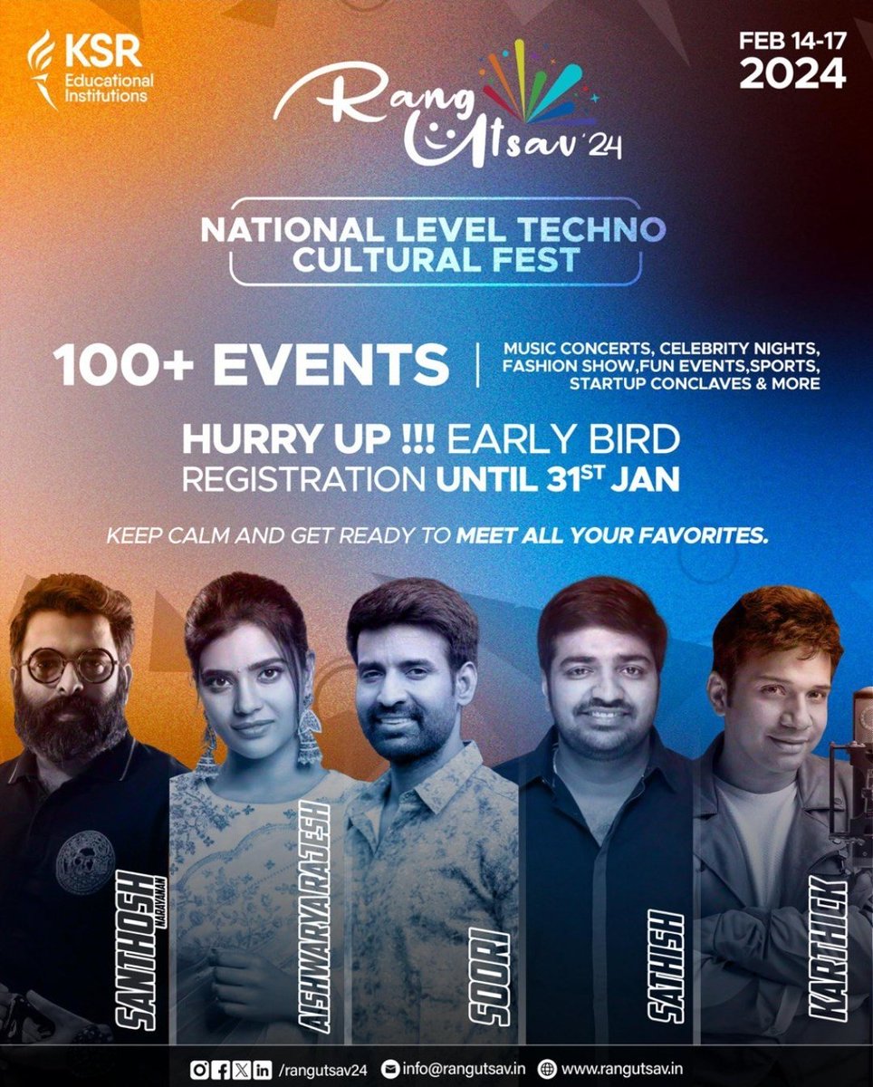 Adeiiii 😮‍💨❤️‍🔥 @ ksrct1994
You Guys are Really Great !!!

Chief Guest List 😵‍💫 

Welcome @Dir_Cibi na, @sooriofficial na, @Darshan_Offl na, @rio_raj na, Dearest @NameisNani Annaya🫶🏻