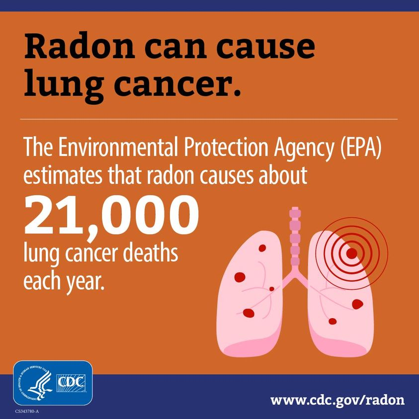 I live in Johnson County, KS, which sits on a large deposit of #radon, the second leading cause of #lungcancer. Make sure to test your homes for this odorless, invisible gas. #NationalRadonActionMonth