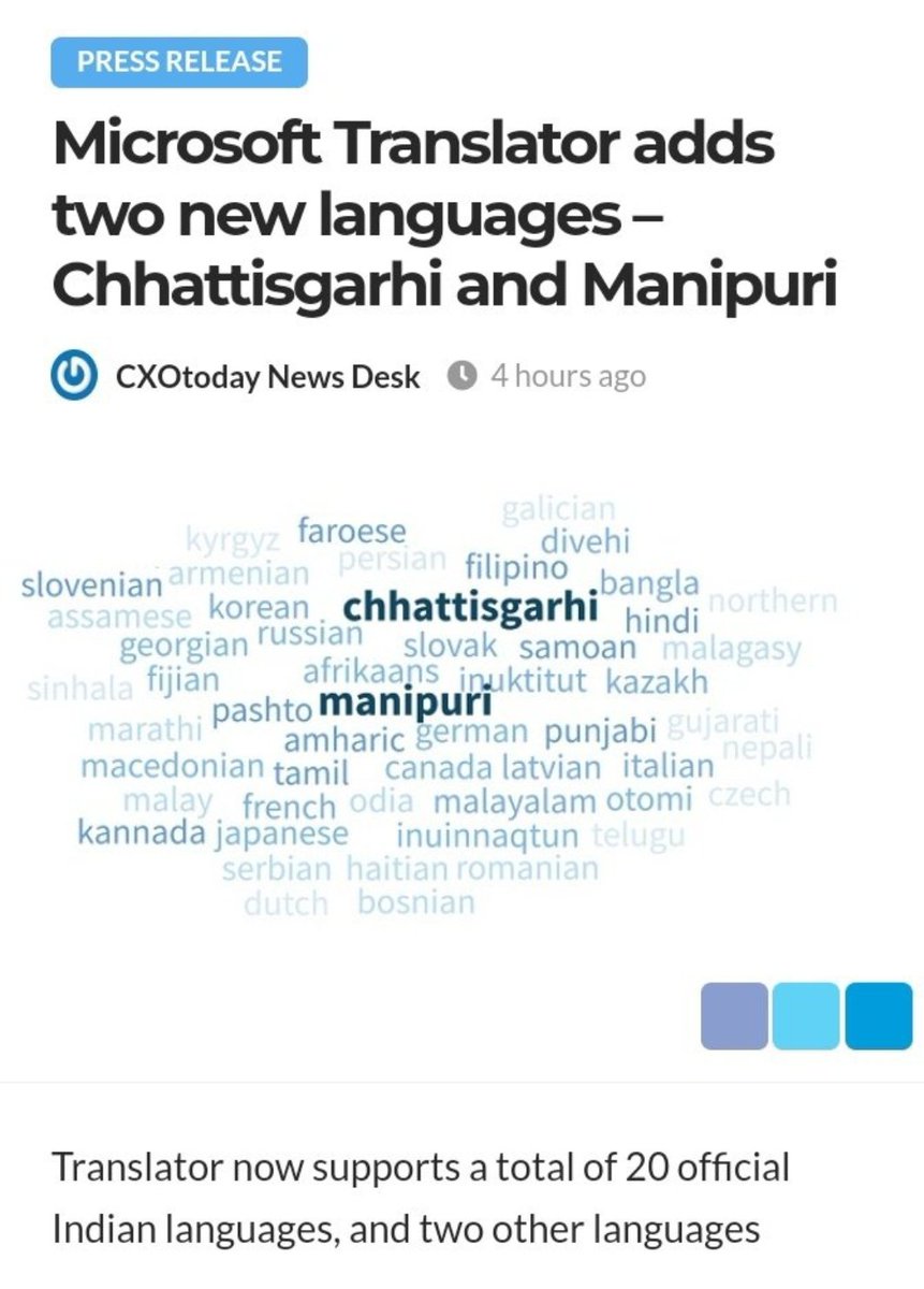 I am so proud to be a Manipuri today after hearing this significant news.

Microsoft translator users who use the Manipuri language are now able to use it, and we didn't destroy any communities or kill any farmers to make this fantastic development a reality.
#ManipurFightsBack