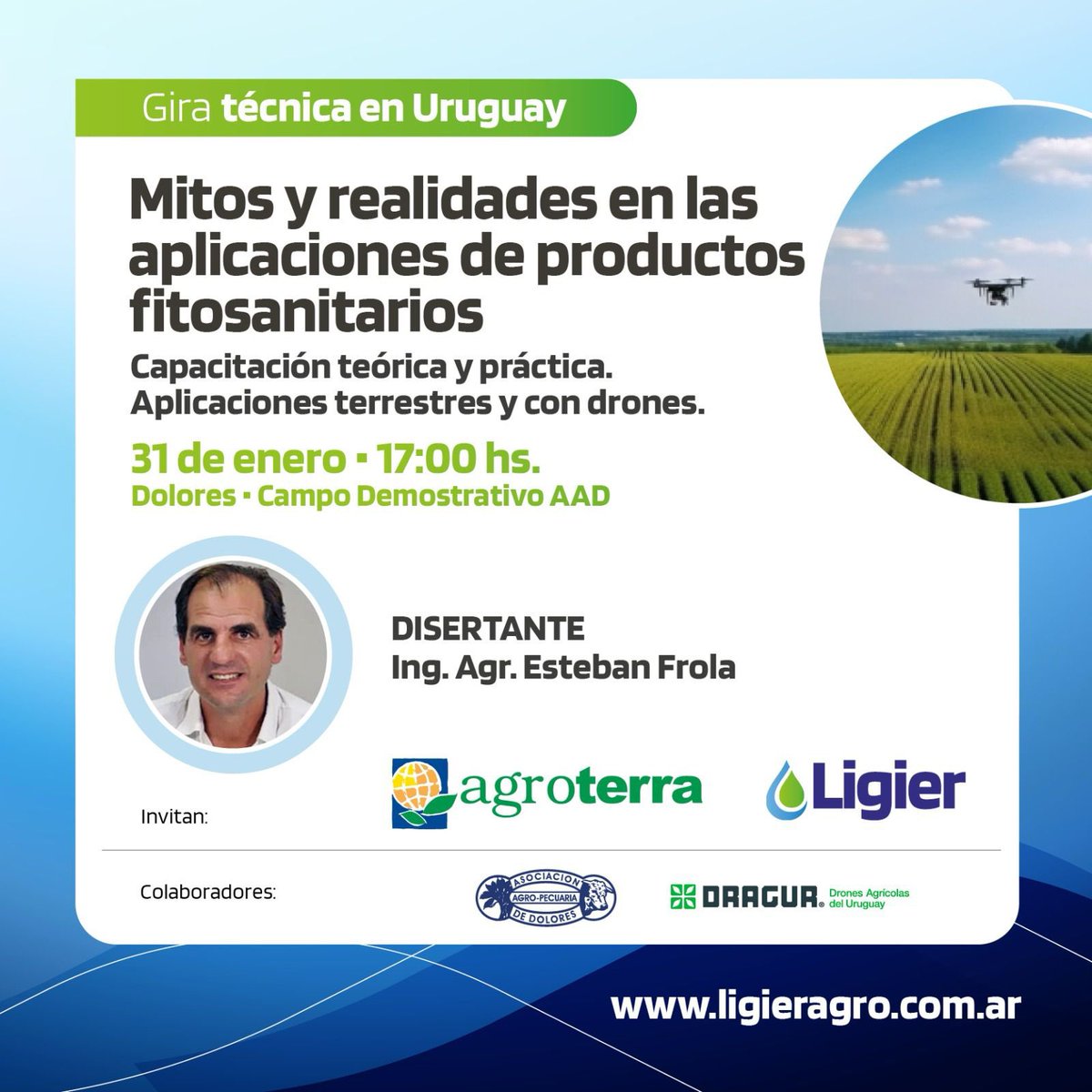 🌱𝗠𝗶𝘁𝗼𝘀 𝘆 𝗿𝗲𝗮𝗹𝗶𝗱𝗮𝗱𝗲𝘀 𝗲𝗻 𝗹𝗮𝘀 𝗮𝗽𝗹𝗶𝗰𝗮𝗰𝗶𝗼𝗻𝗲𝘀 𝗱𝗲 𝗽𝗿𝗼𝗱𝘂𝗰𝘁𝗼𝘀 𝗳𝗶𝘁𝗼𝘀𝗮𝗻𝗶𝘁𝗮𝗿𝗶𝗼𝘀 
💬Disertante: Ing. Agr. Esteban Frola <a href="/EstebanFrola/">Esteban Frola</a> 
.
🗓️Los esperamos el próximo miércoles 31 a las 17:00hs en el campo demostrativo AAD.