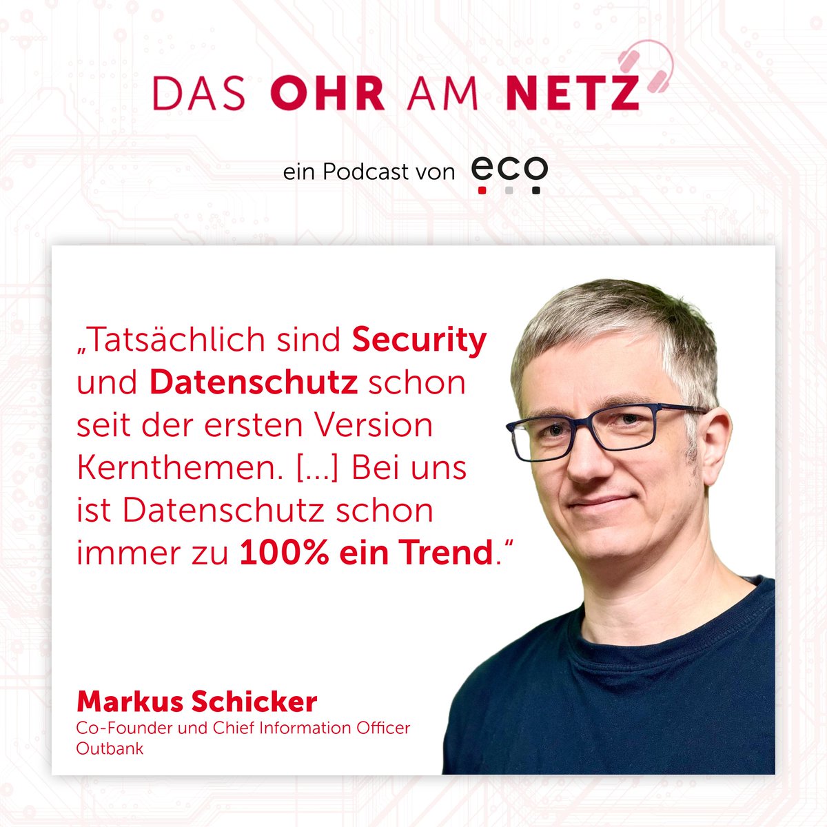 Outbank's tweet image. Im Podcast „Das Ohr am Netz“ des eco – Verband der Internetwirtschaft e. V. hat unser CIO Markus mit Moderator Sven Oswald über die Relevanz von Multibanking-Apps und deren Sicherheit gesprochen.

Hör gerne rein:
📷 outbankapp.com/podcast-das-oh…

#outbank #outbankapp #podcast #fintech