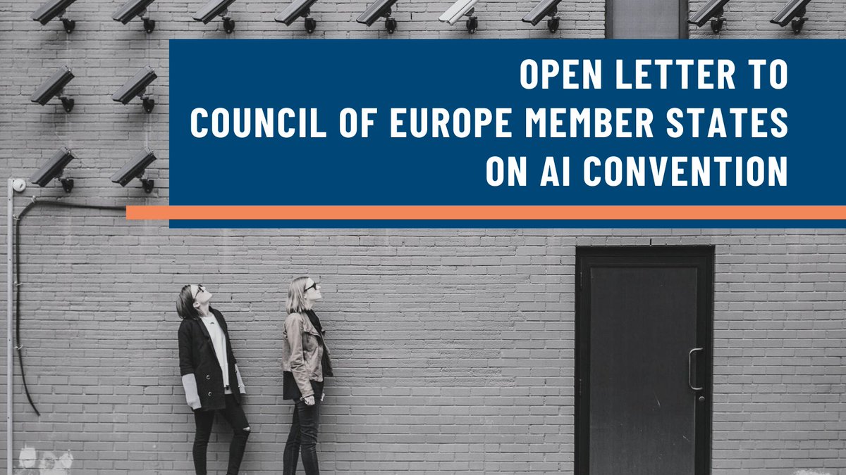 🚨 No carve-outs for private sector, national defence or national security in #AI global treaty!🚨 W/ @CoE_NGO, AlgorithmWatch, @theCAIDP & 30+ orgs, we call on #COE negotiators to ensure COE Convention on AI is not an empty shell! Read more & sign on: ecnl.org/news/open-lett…