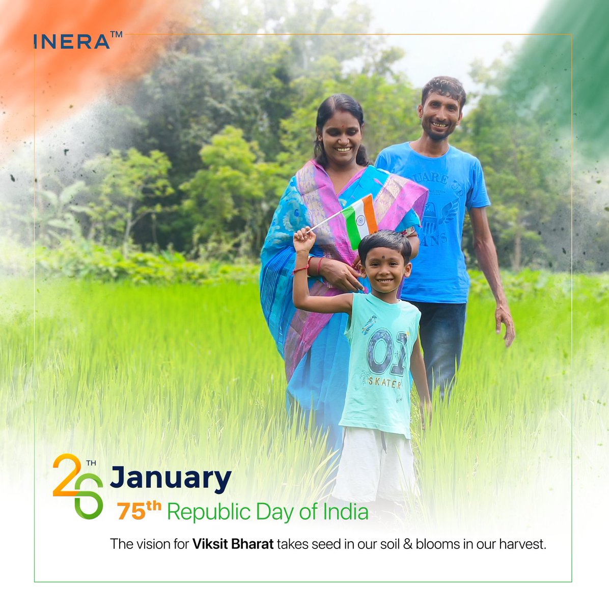 Inera_ag's tweet photo. At INERA, our love for the nation's soils finds expression with every grain of soil we gently nurture and every farmer's bountiful harvest. Here’s to building a thriving nation where innovation and unity flourishes.

#HappyRepublicDay #ViksitBharat https://t.co/Ox4tSe0lFx
