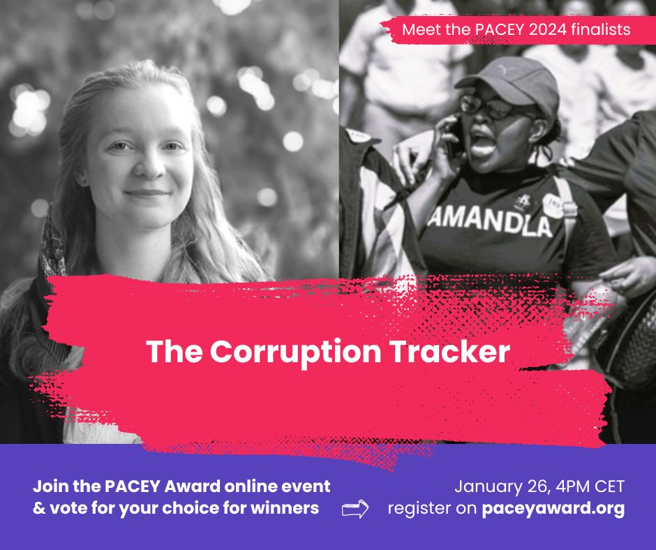 The Corruption Tracker. Finalist in the 2024 PACEY Awards. Join the event tomorrow. Vote on your choice of winners. #youthpeace #UNFutureSummit paceyaward.org