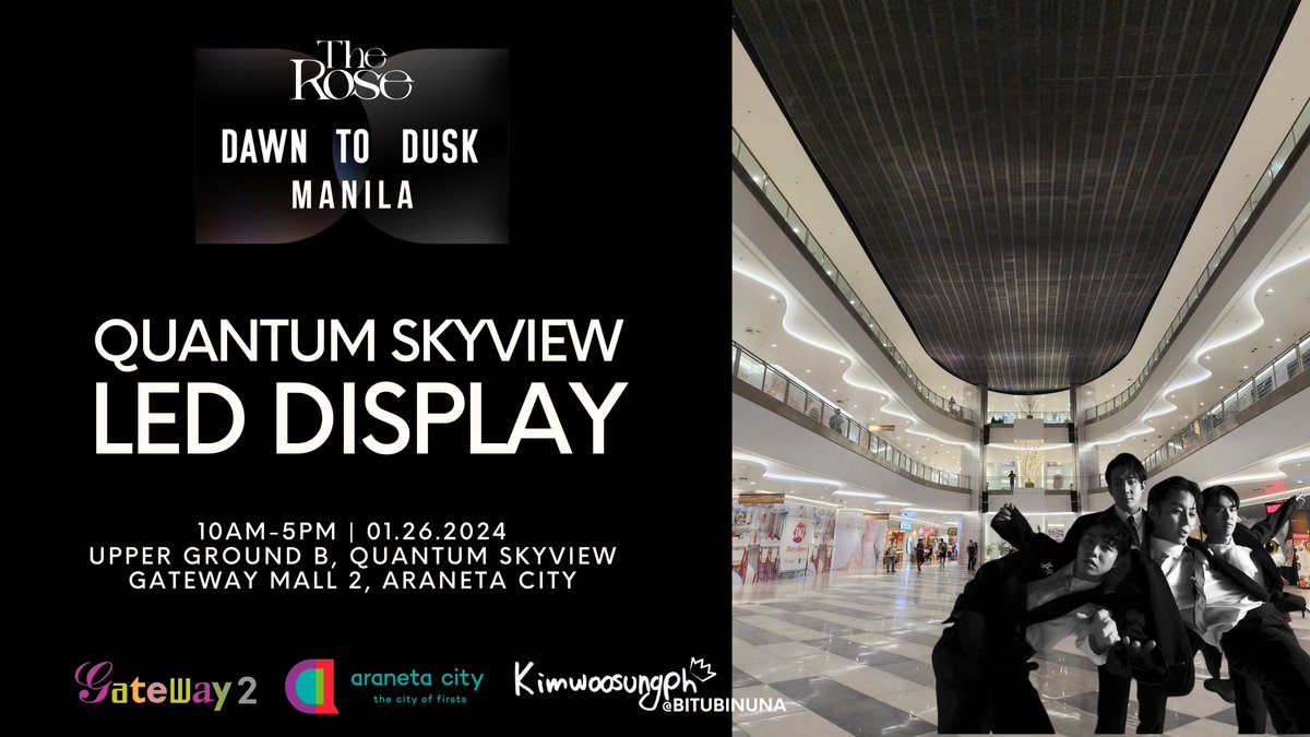 Wait, there's more...🤭

Look up, Black Roses! Watch the LED display at the Quantum Skyview on D-Day📽️

#TheRoseInManila
#DawnToDuskTourInManila

brought to you by KWSPH <a href="/bitubinuna/">☘️🍀 KM • 비투비의 누나 • ᜊᜒᜆᜓᜊᜒᜈᜓᜈ</a> &amp; <a href="/hutamazing/">(𝐢𝐧𝐚𝐜𝐭𝐢𝐯𝐞)🐿</a>