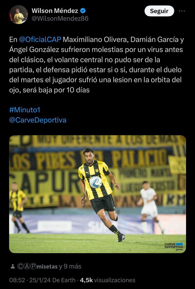 Maxi Olivera tiene HIDATIDOSIS