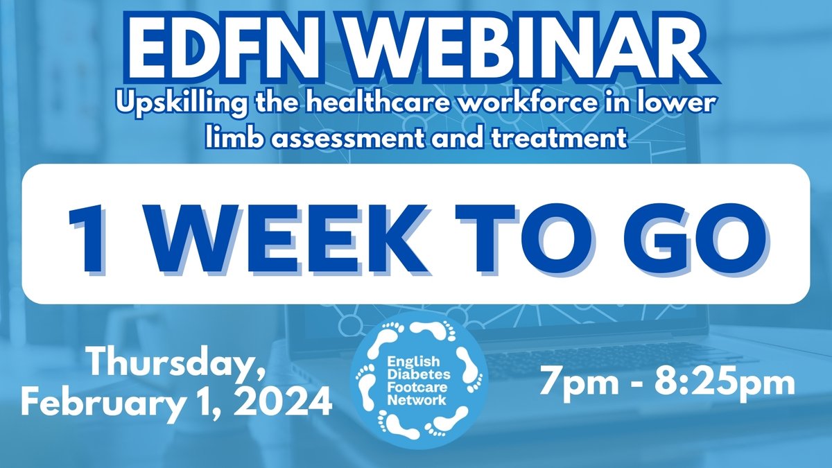 Register now!

Free webinar: Upskilling the healthcare workforce in lower limb assessment and treatment. 

Open to podiatrists, nurses &amp; other HCPs.

Hear from Specialist Podiatrist Jayne Robbie &amp; Consultant Vascular Surgeon Naseer Ahmad.

bit.ly/3HhWufz