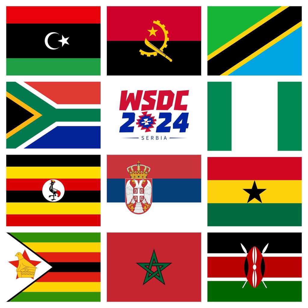 10 African National Teams registered for the 2024 World Schools Debating Championship in Serbia! Team Angola will be a new nation WSDC participant.

It’s uplifting & exciting to see more & more African national debate teams in formed all over Africa!

#WSDC #WSDC2024