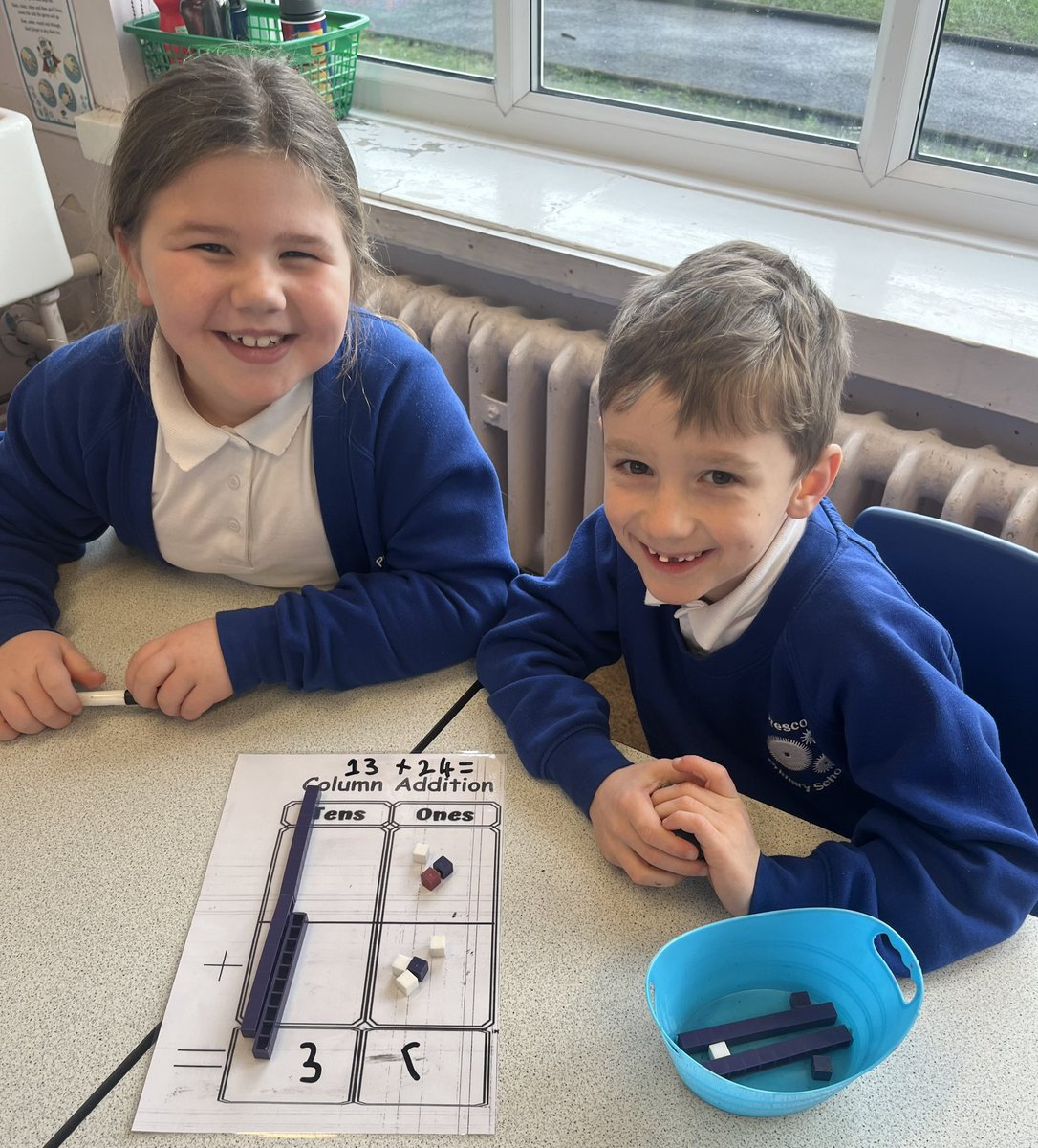 PCPPandas's tweet image. Today we have started to add two 2-digit numbers together as column addition. We have used tens and ones to help us! #pcpmaths
